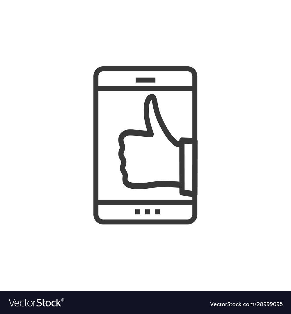 Minimal with smart phone and like sign stock vector image Minimal with smart phone and like sign stock