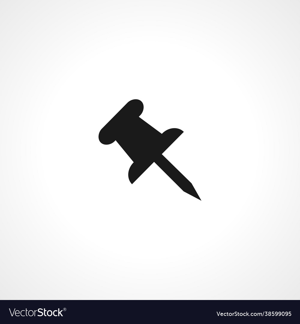 Push pin icon isolated simple vector image Push pin icon isolated simple