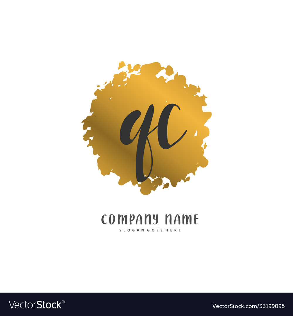 Q c qc initial handwriting and signature logo
