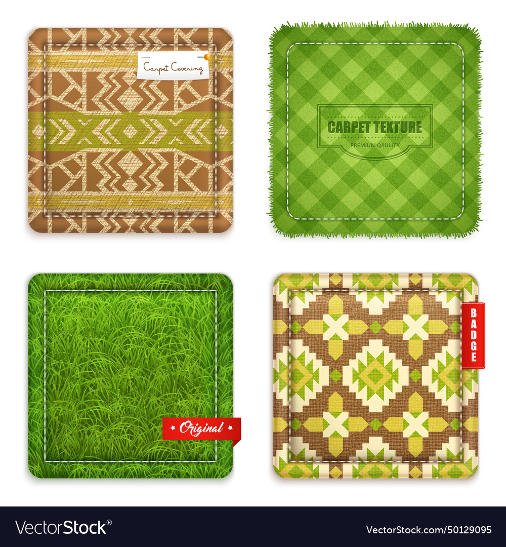 Realistic carpet texture pattern set