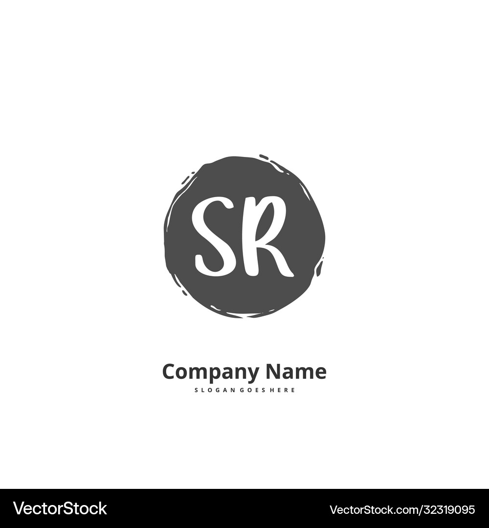 S r sr initial handwriting and signature logo Vector Image