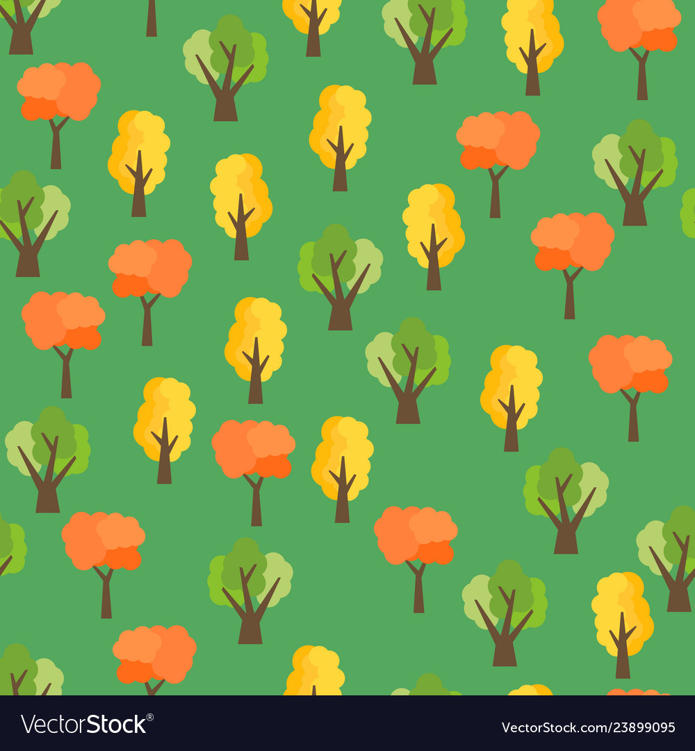 Seamless pattern from autumn trees vector image Seamless pattern from autumn trees