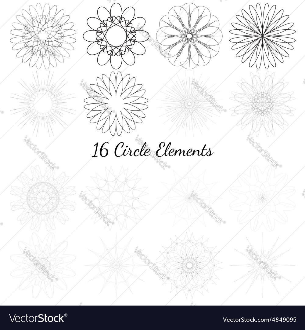 Set of circle elements