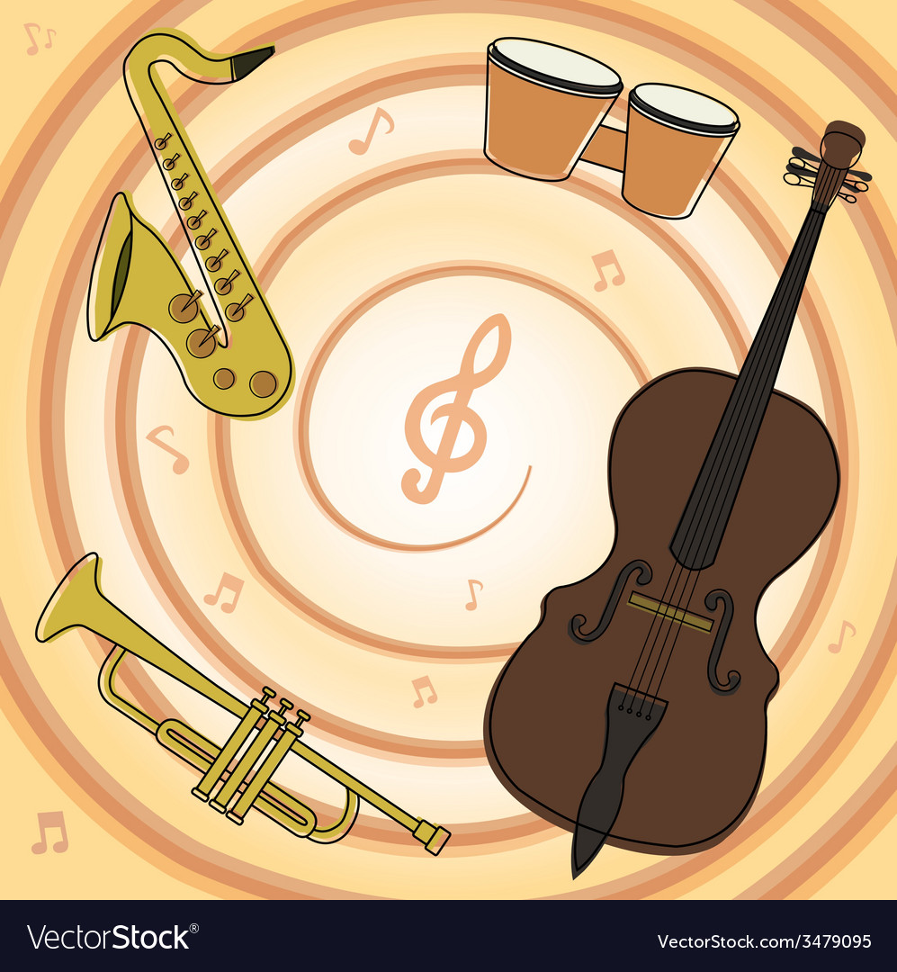 Set of jazz music instruments Royalty Free Vector Image