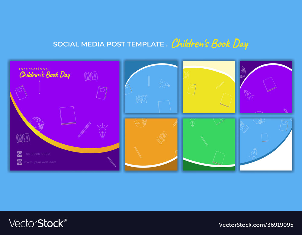 Set social media post template with multiple
