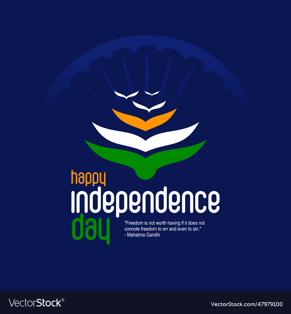 August 15 Happy Independence Day Greeting Card Vector Image 3336