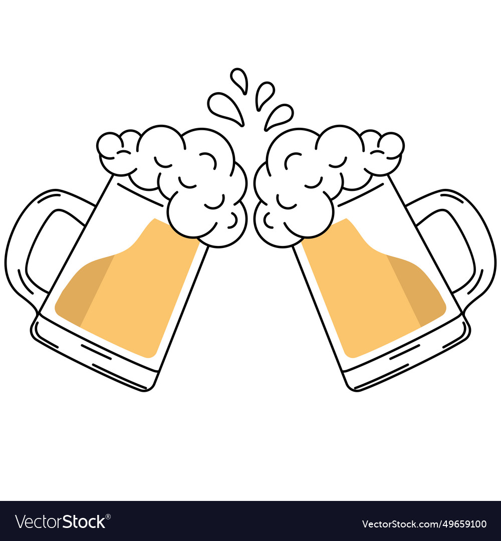 Beer glasses cheer icon Royalty Free Vector Image