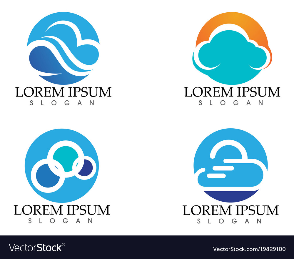 Cloud logo template design icons