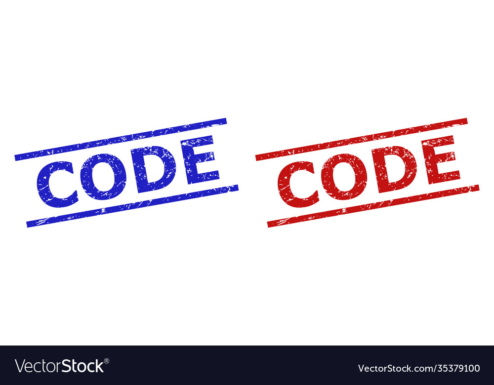 Code stamps with corroded texture and parallel