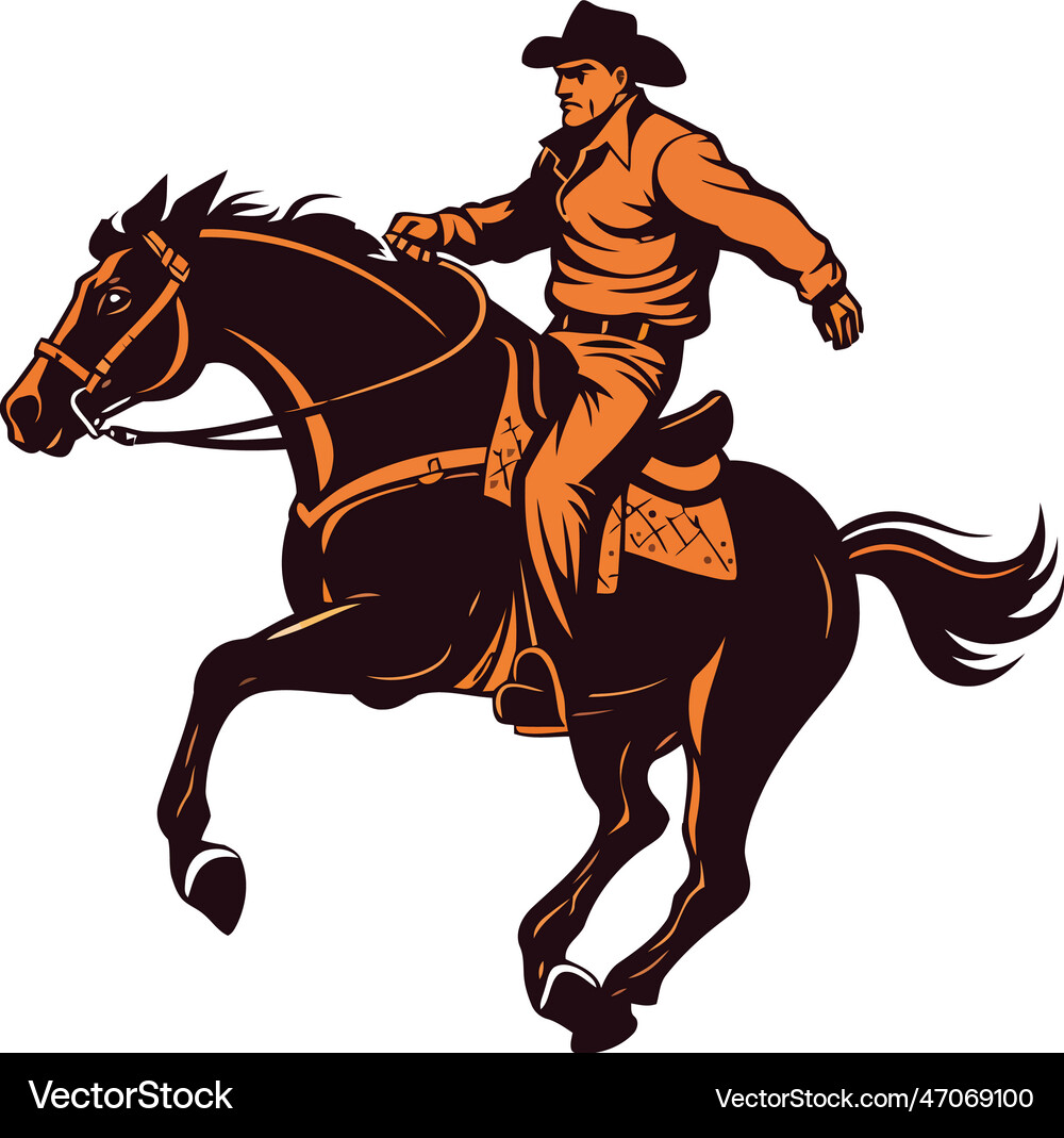 Vintage Rodeo Cowboy Silhouette Print – Kooly, image size:1000x1080