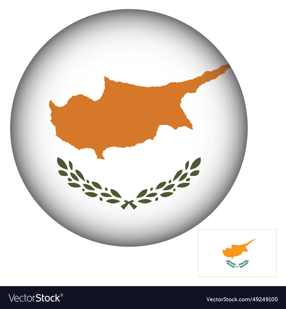 Cyprus flag round shape Royalty Free Vector Image