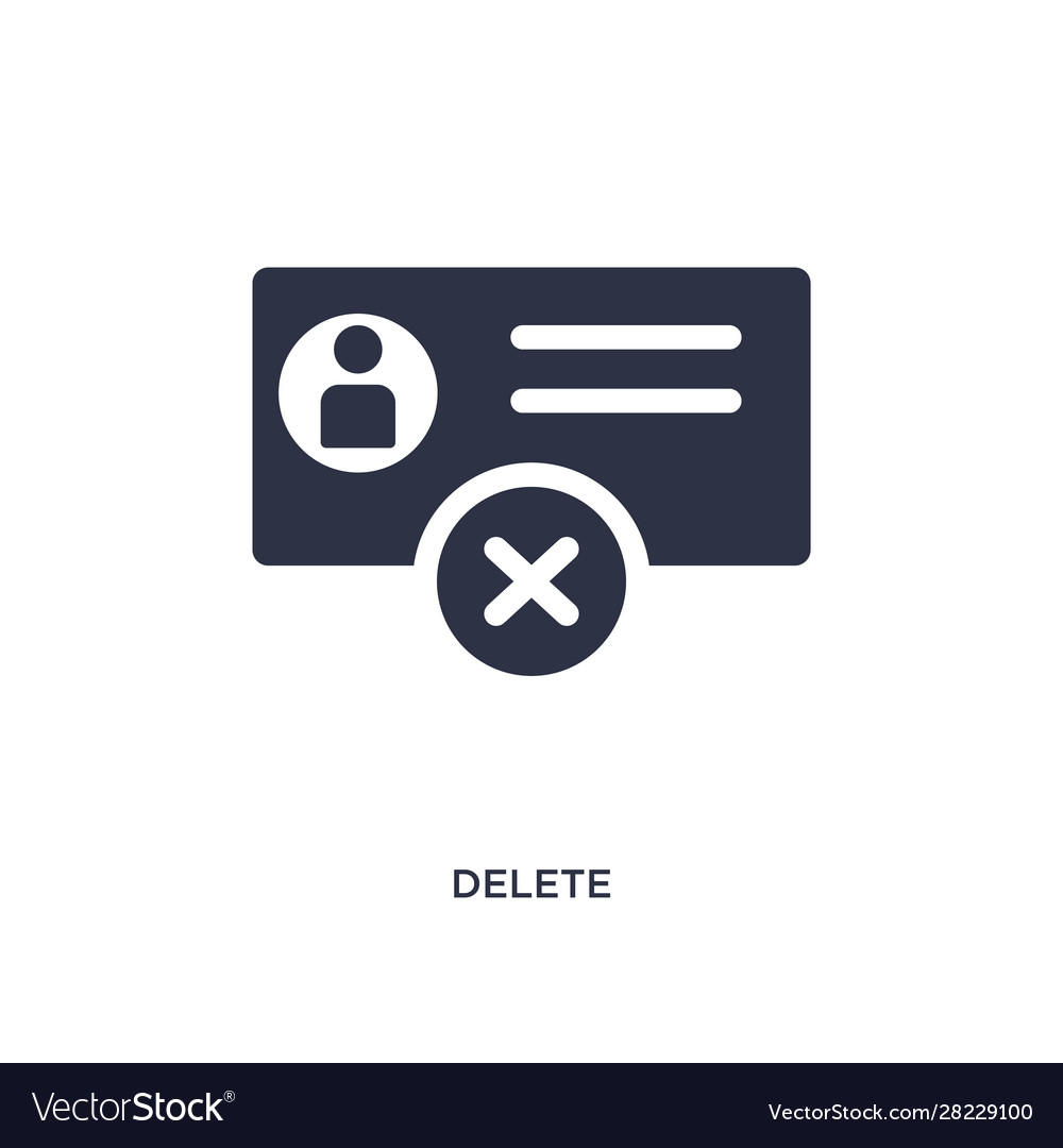 Delete icon on white background simple element