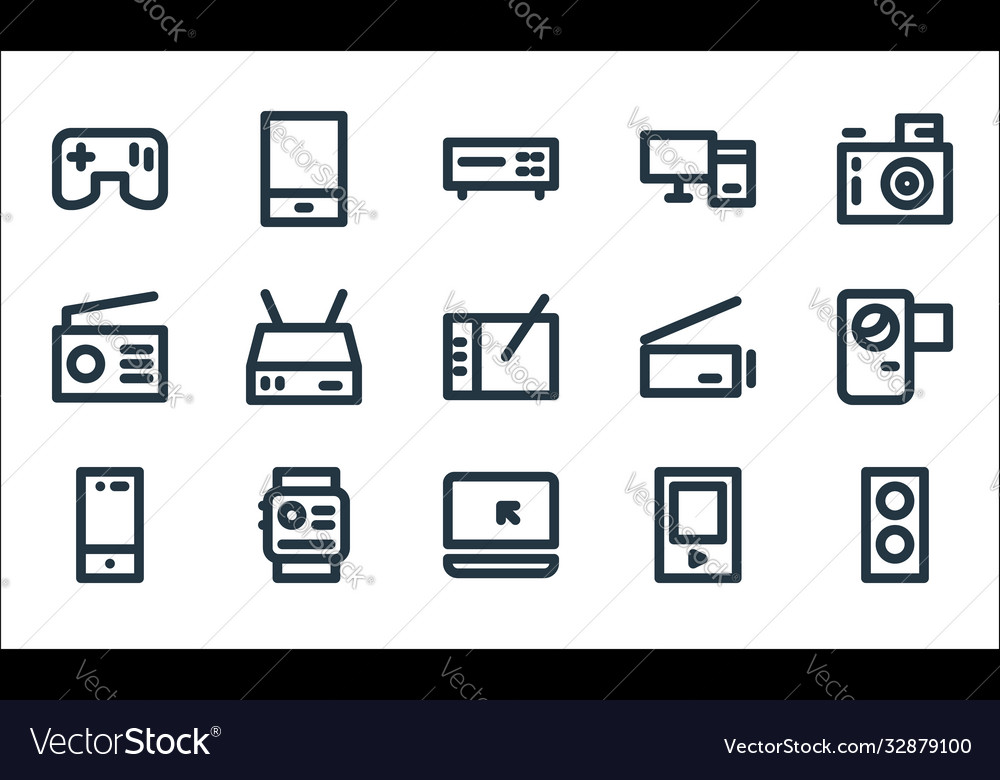 Electronics line icons linear set quality