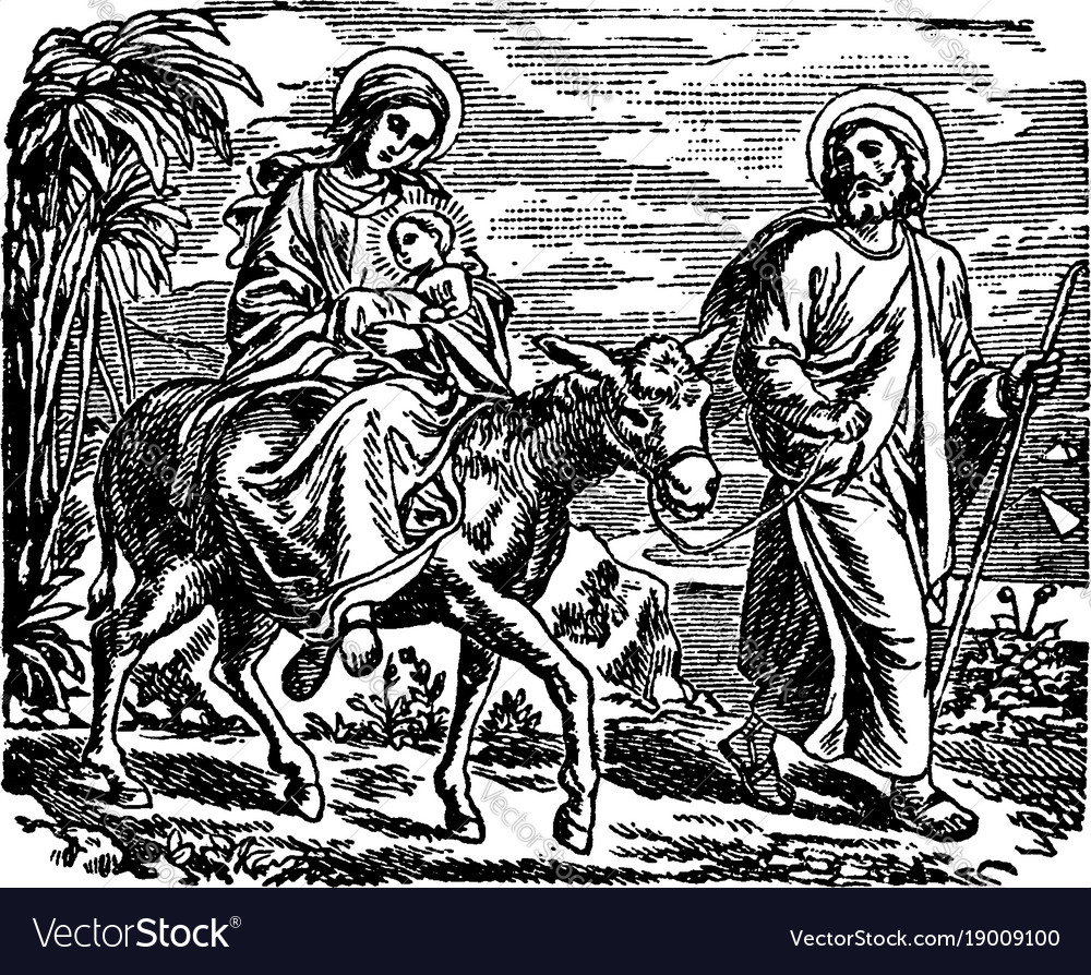 Flight into egypt - mary joseph and jesus