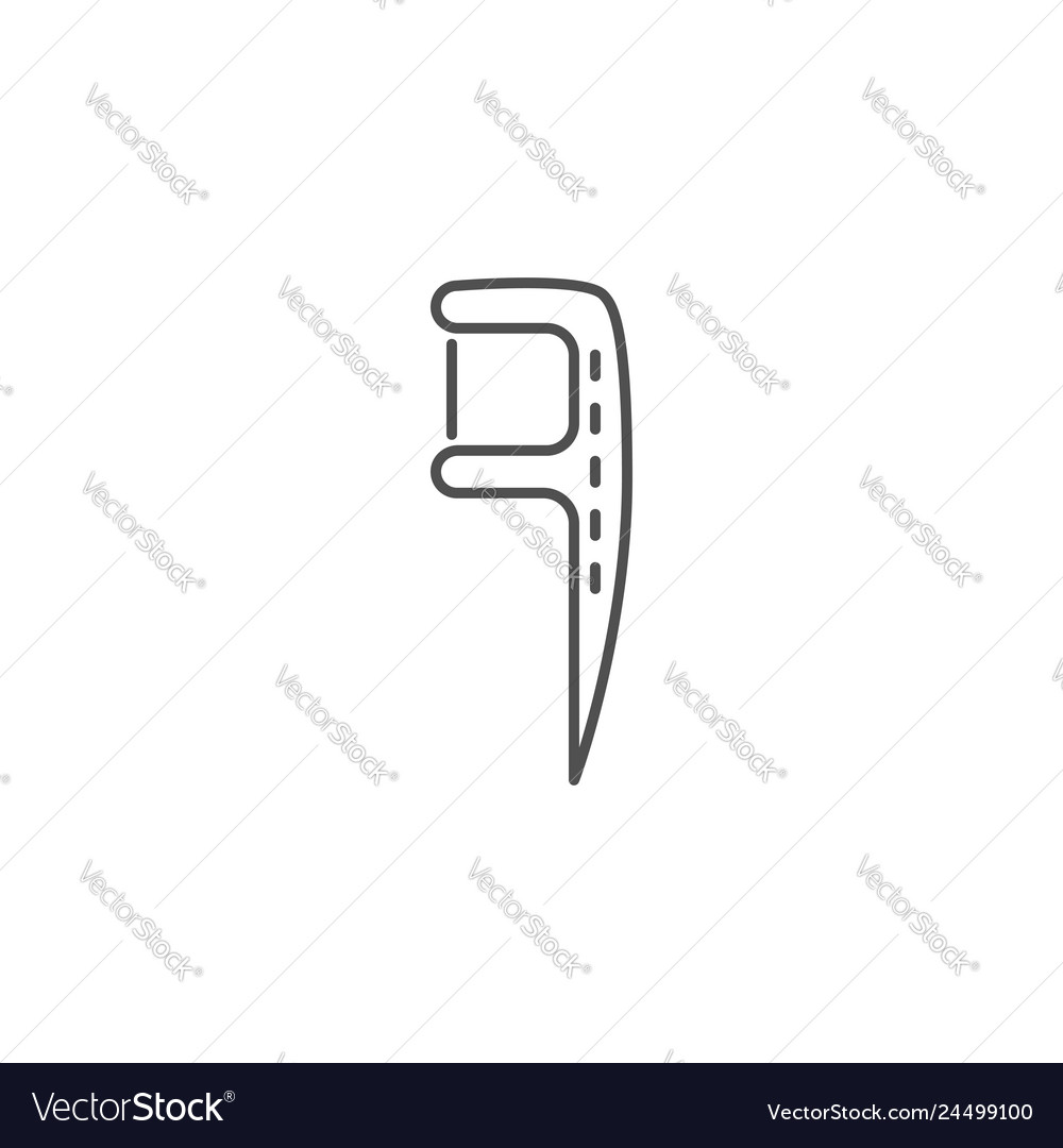 Floss toothpick line icon vector image Floss toothpick line icon