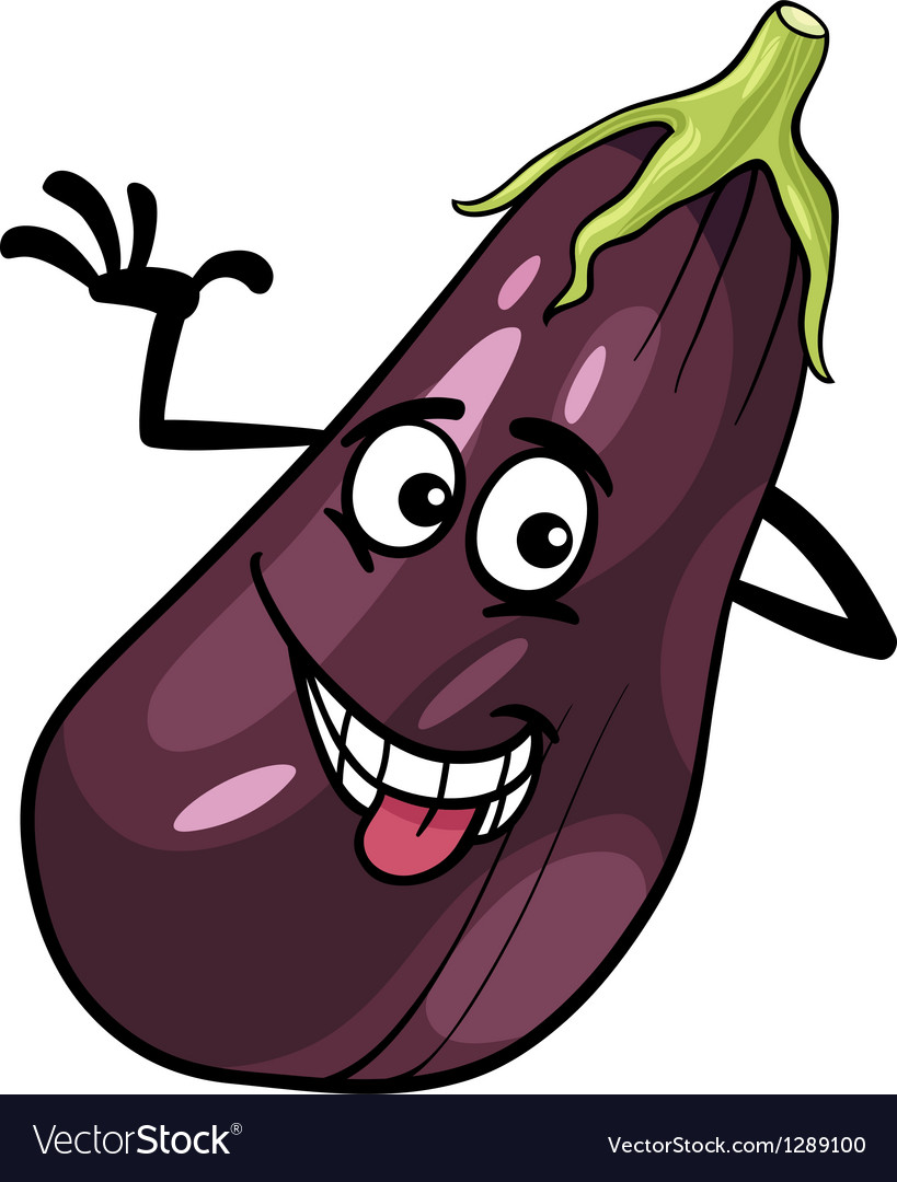 Funny eggplant vegetable cartoon