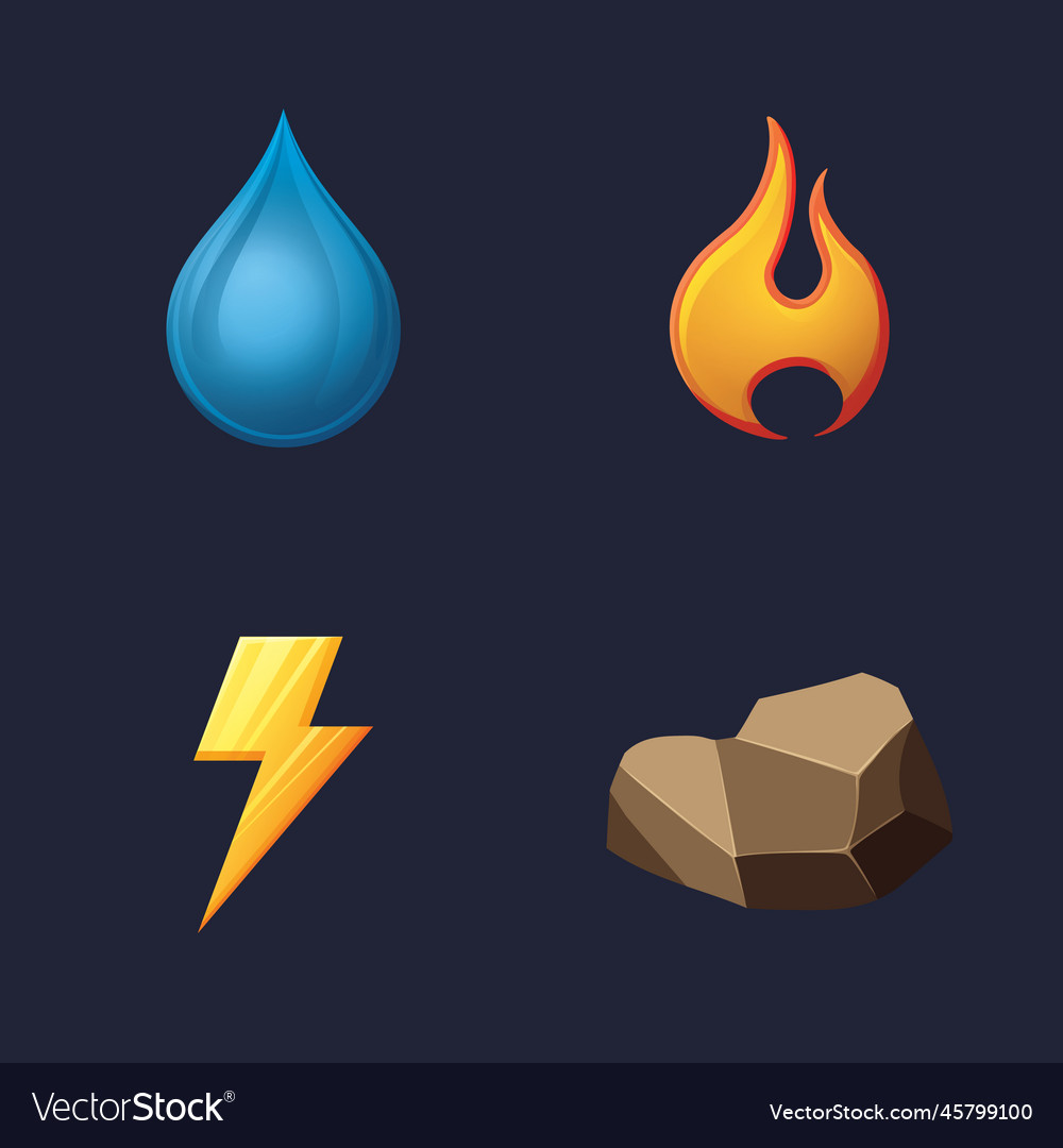 Game ui assets set gaming user interface nature vector image Game ui assets set gaming user interface nature