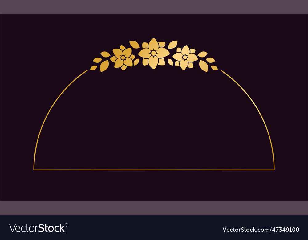 Gold geometric floral frame template luxury