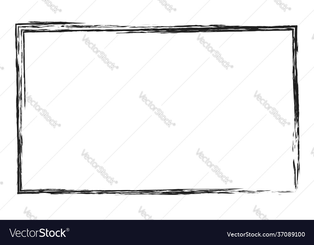 Grungy rectangular frame border plaque outline vector image Grungy rectangular frame border plaque outline
