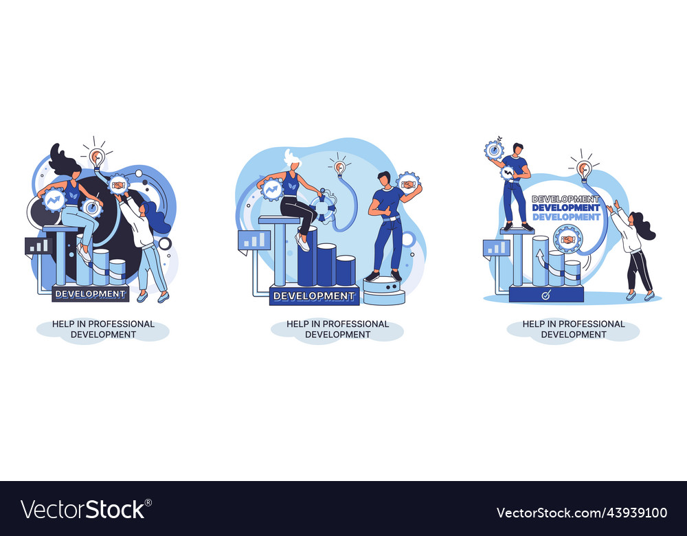 Help in professional development metaphor vector image Help in professional development metaphor