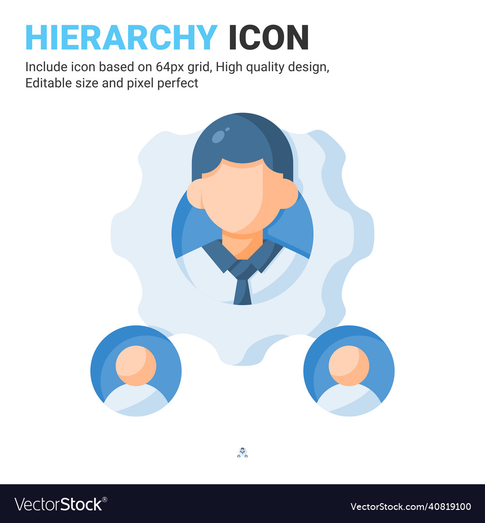 Hierarchy icon with flat color style isolated Vector Image Hierarchy icon with flat color style isolated