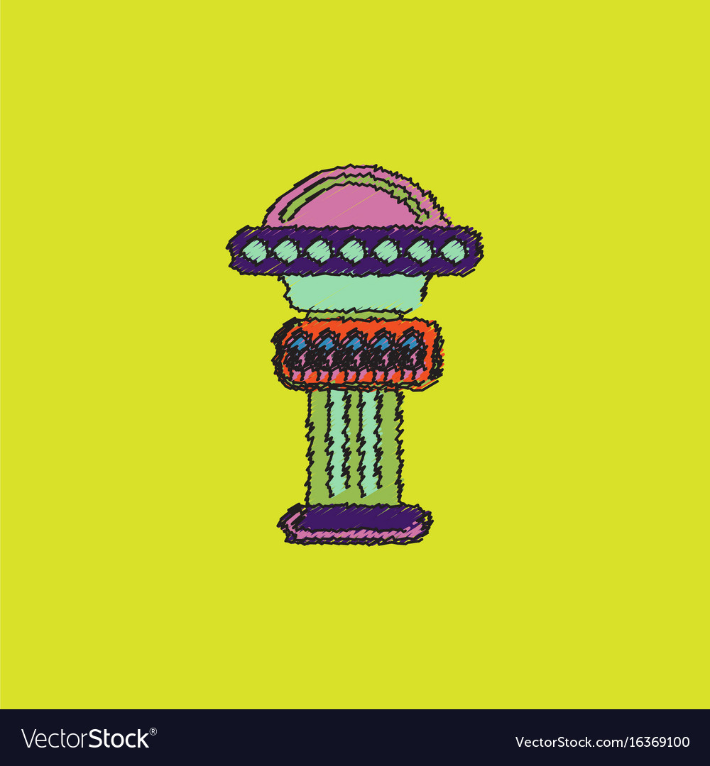 Merry-go-round icon in hatching style