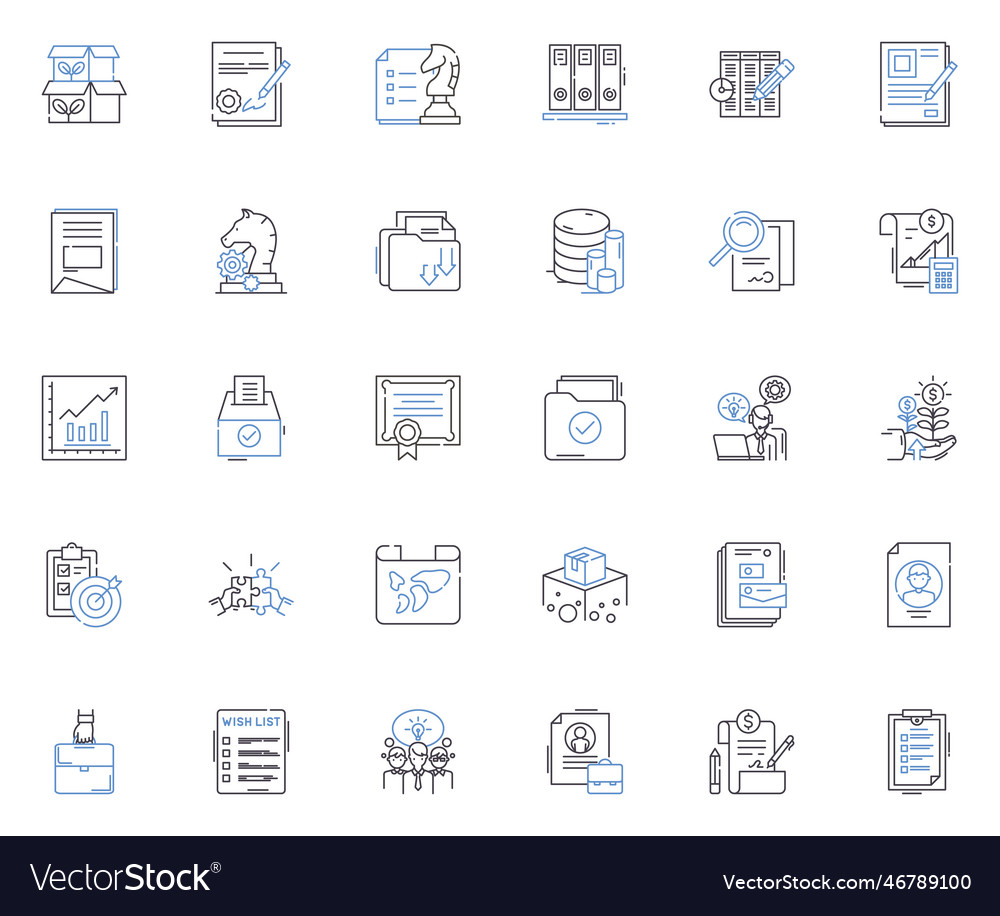 Process flowchart line icons collection diagram vector image Process flowchart line icons collection diagram