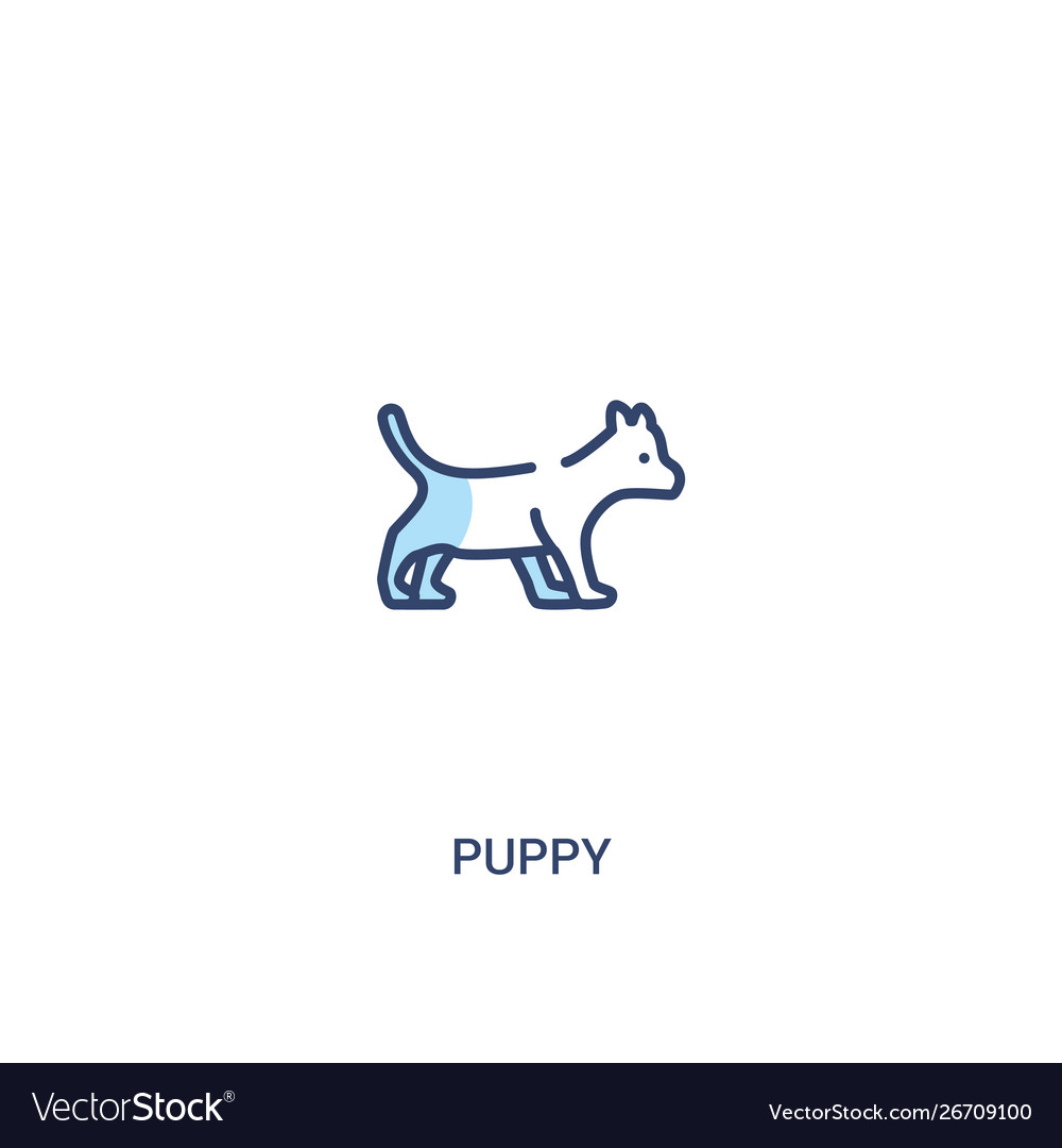 Puppy concept 2 colored icon simple line element