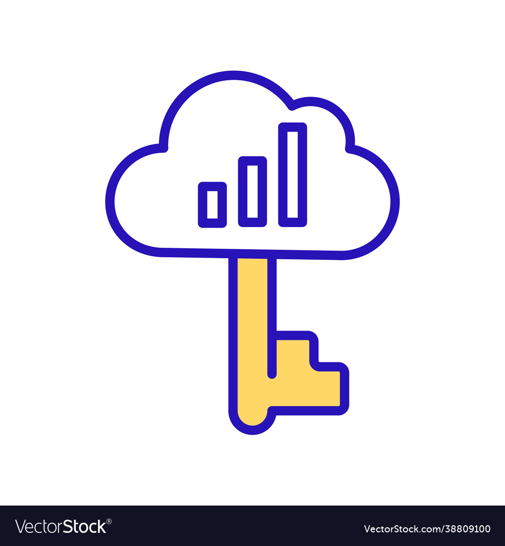 Secure cloud service rgb color icon