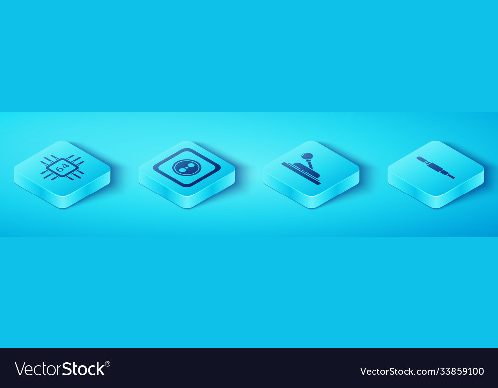 Set isometrischer Prozessor mit Mikroschaltungen cpu vector image Set isometrischer Prozessor mit Mikroschaltungen cpu