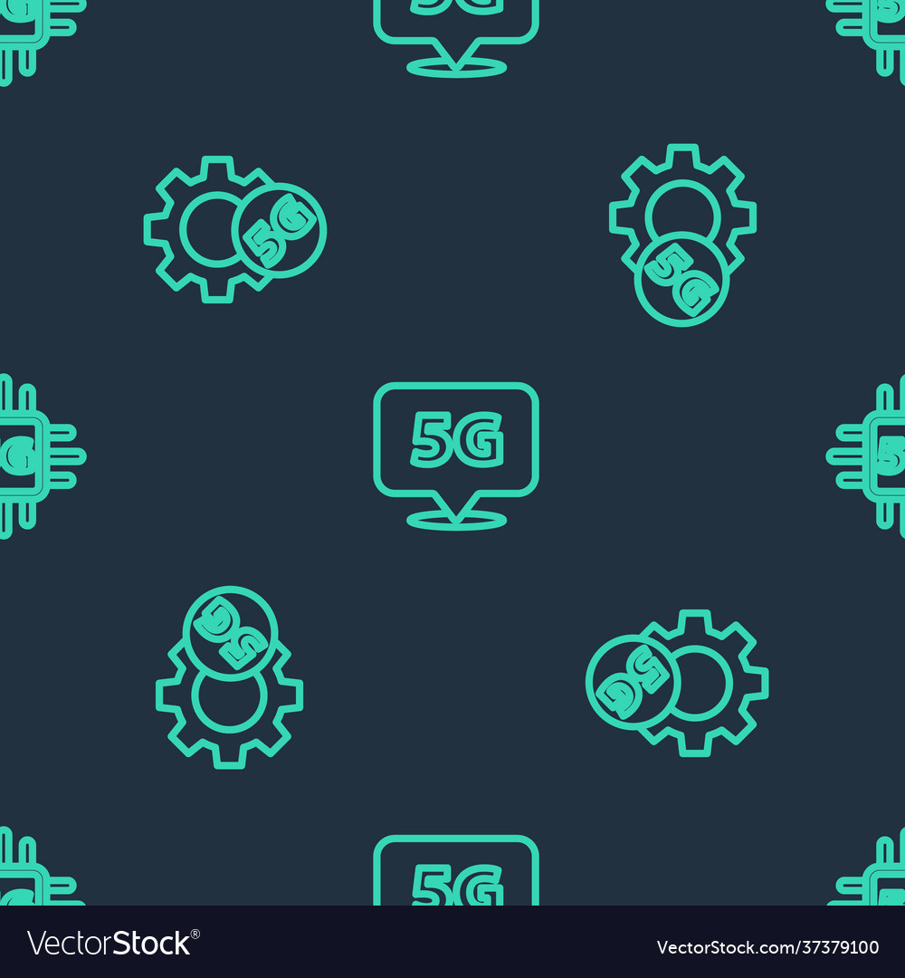Set line location 5g network setting vector image Set line location 5g network setting