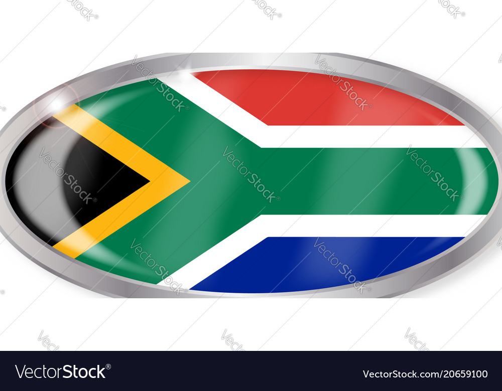 South africa flag oval button Royalty Free Vector Image