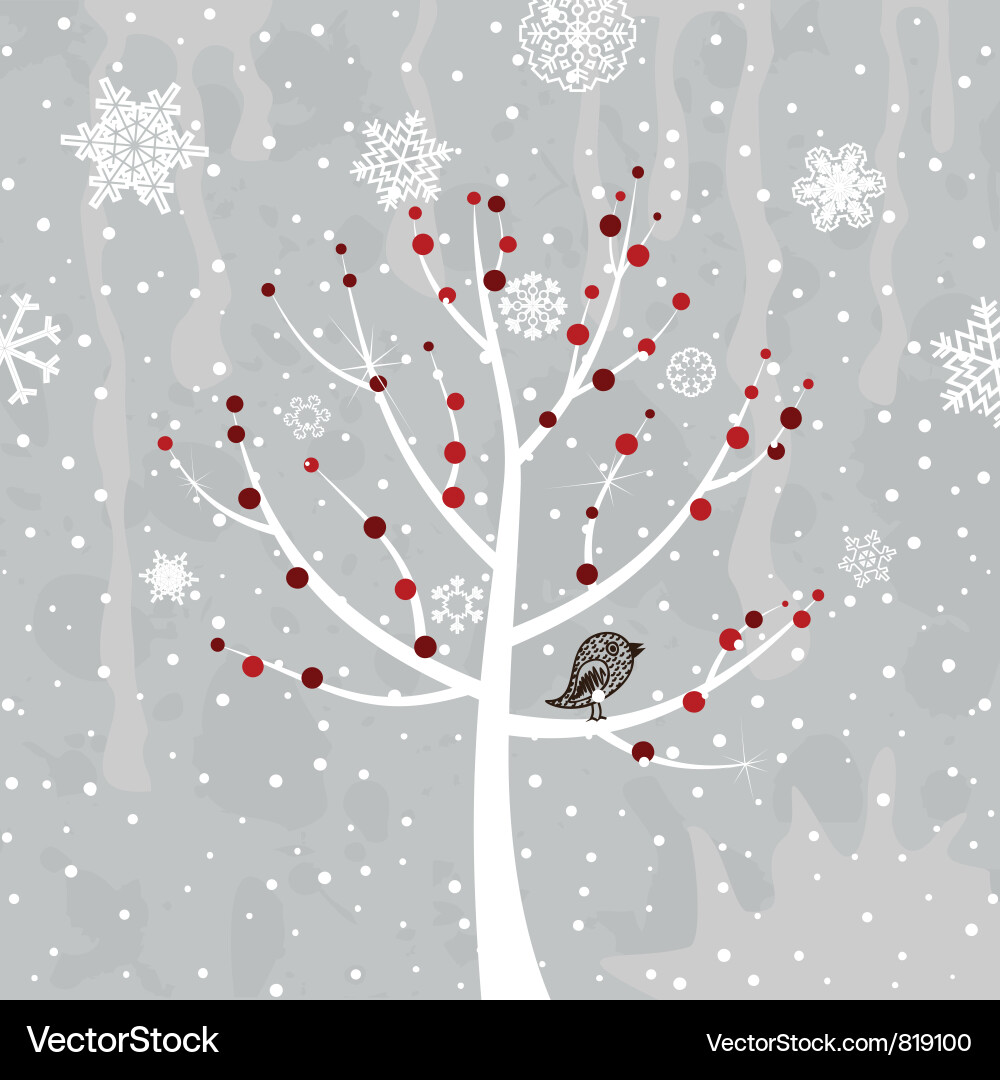 Winter tree Royalty Free Vector Image - VectorStock