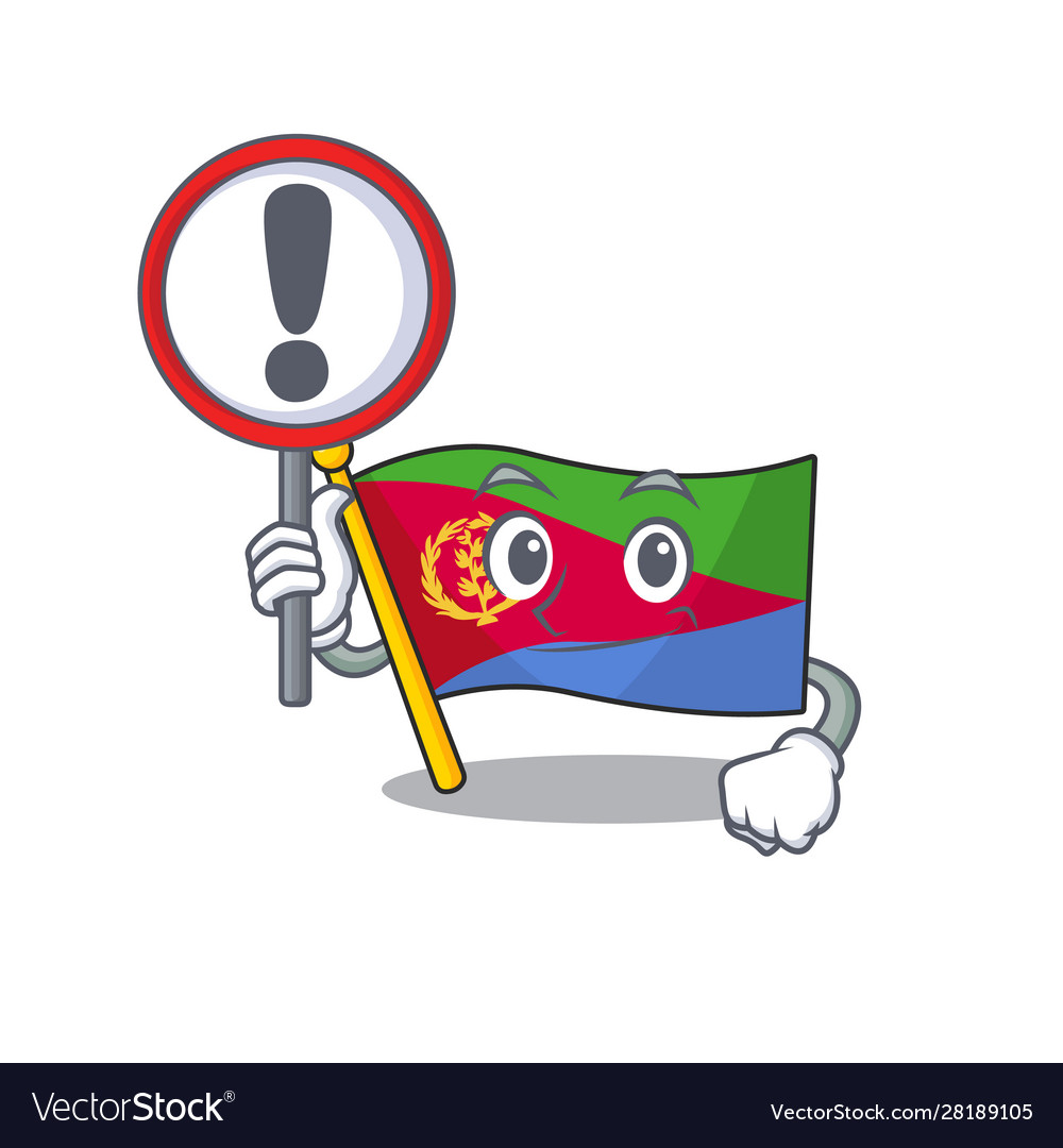 Cartoon style flag eritrea with sign in his Vector Image Cartoon style flag eritrea with sign in his