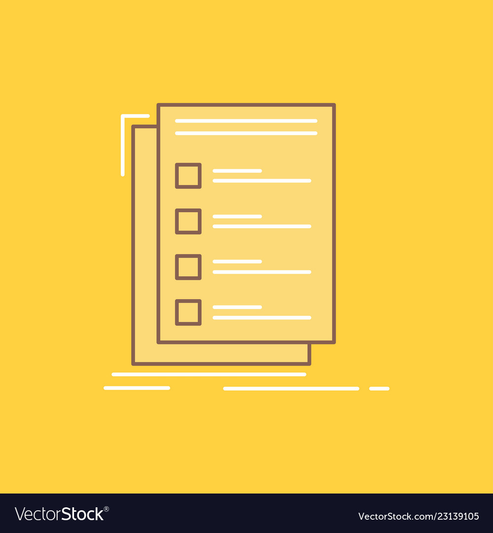 Check checklist list task to do flat line filled vector image Check checklist list task to do flat line filled