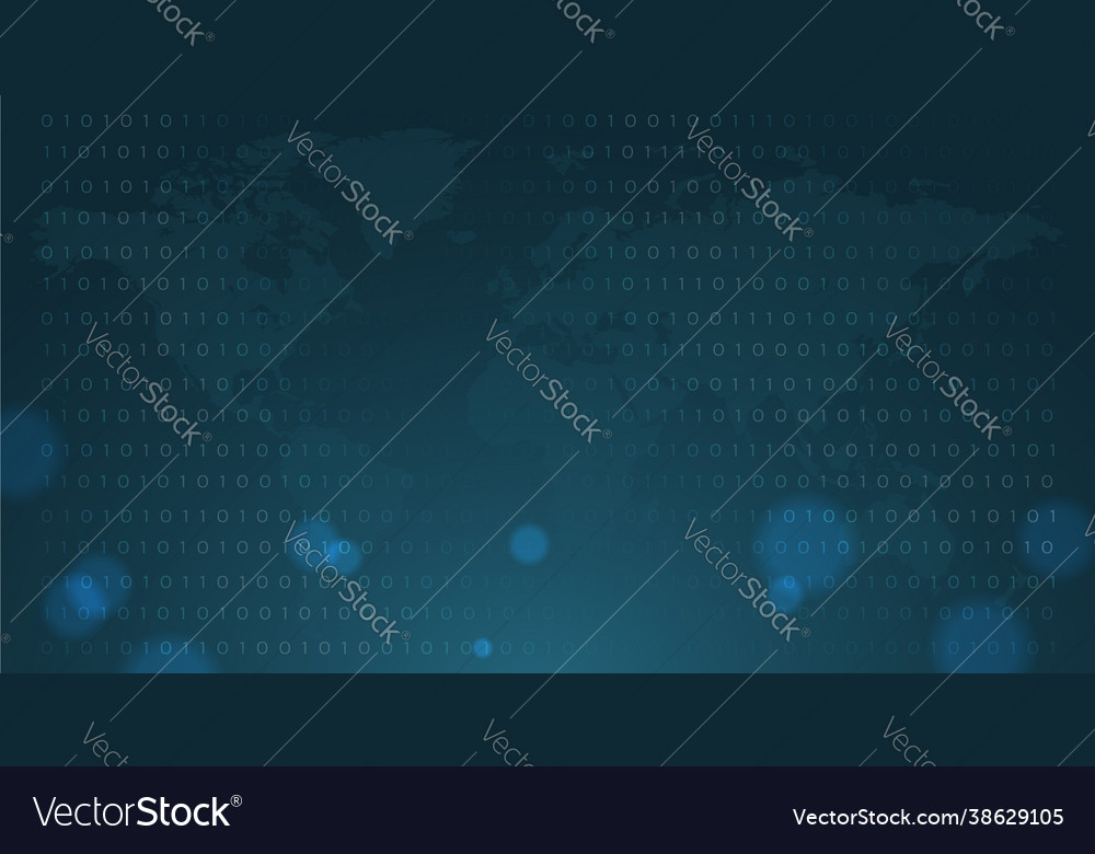 Code programming digital binary and world map Vector Image
