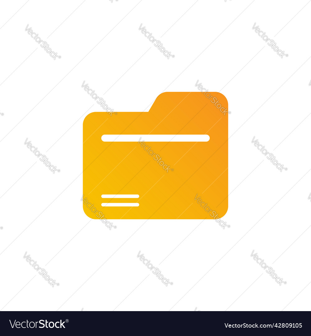 Computer folder icon in flat style document