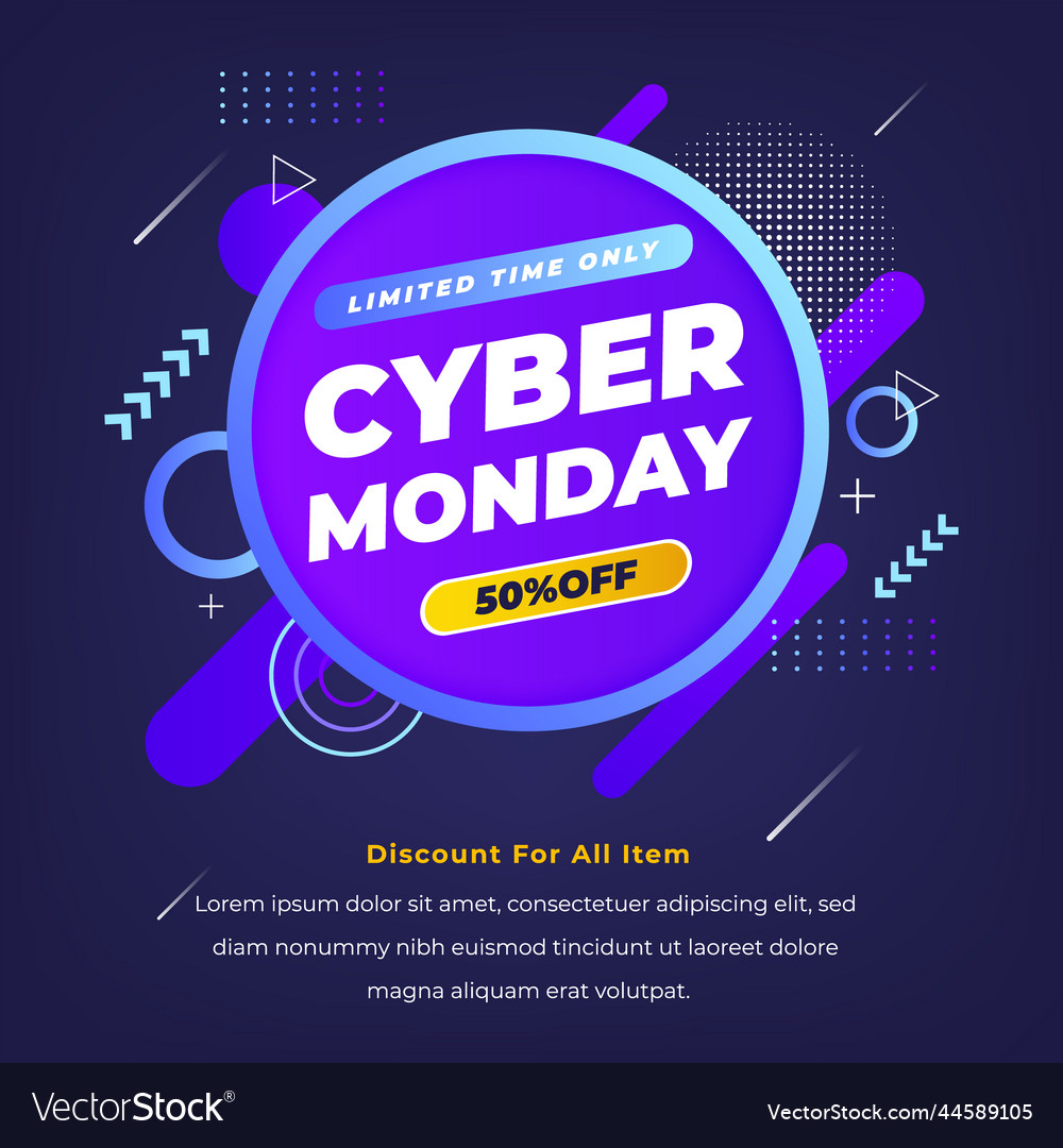 Cyber monday posts collection Royalty Free Vector Image