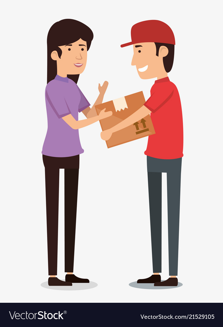 Delivery Worker with Package
