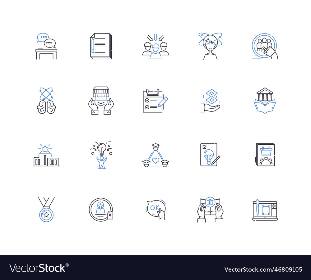 Development hub line icons collection innovation Vector Image Development hub line icons collection innovation