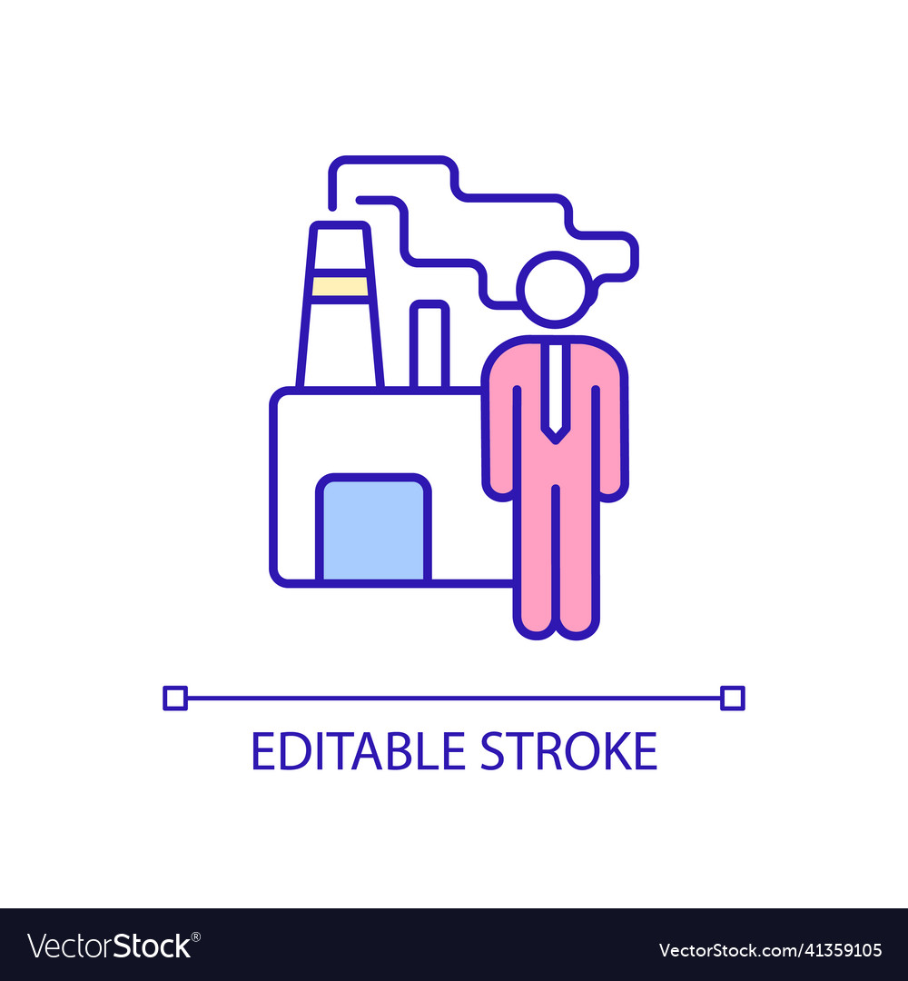 Factory owner rgb color icon Royalty Free Vector Image