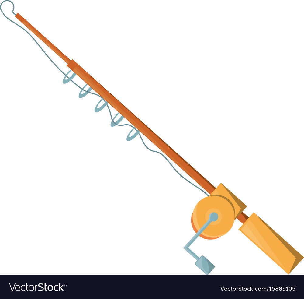 Fishing rod isolated Royalty Free Vector Image