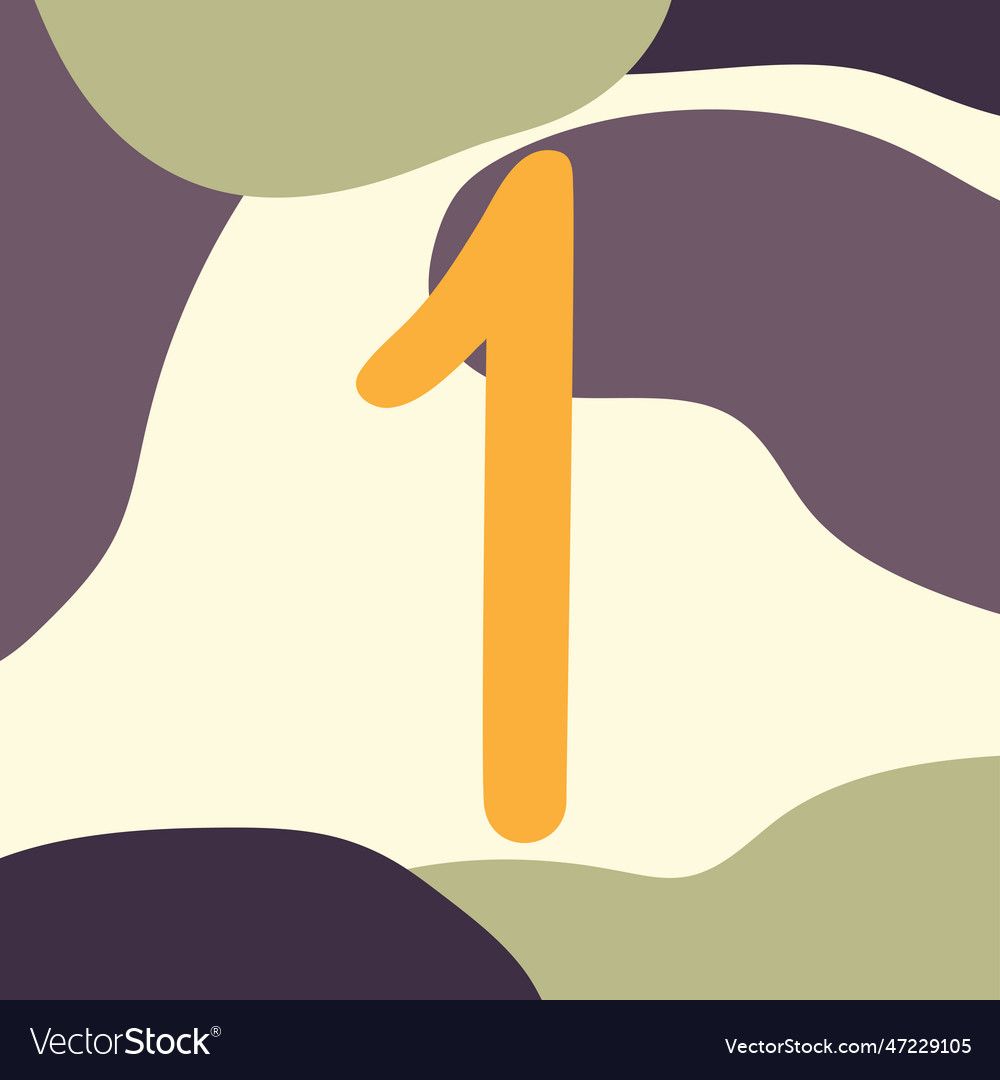 Hand drawn background with number one