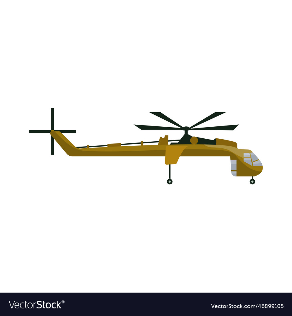 Heavy lift military helicopter cartoon Royalty Free Vector