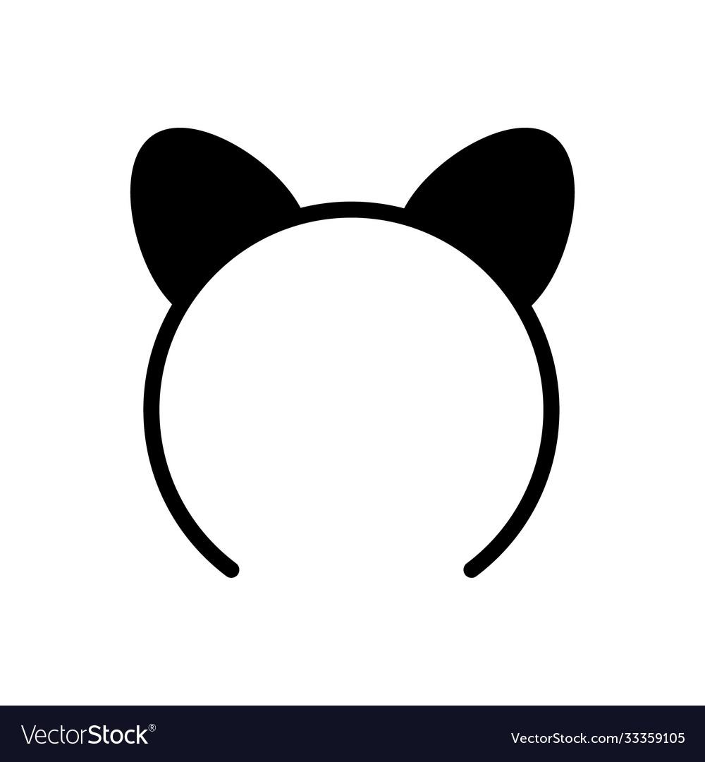 Icon cat ears ring simple black