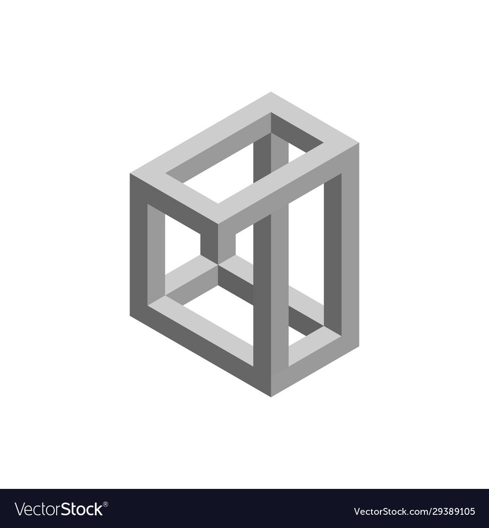 Impossible object isolated on white background 3d