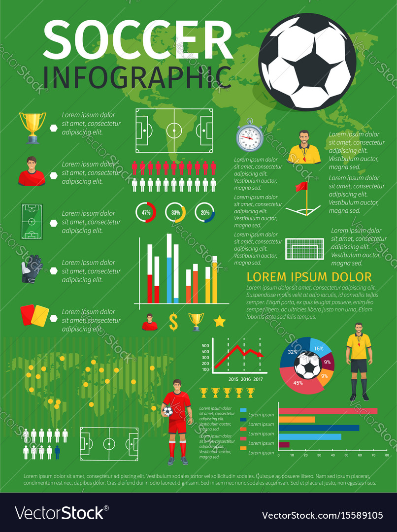 Infographics for soccer football sport game Vector Image