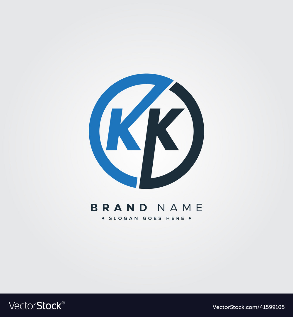 Initial letter kk logo simple business logo Vector Image