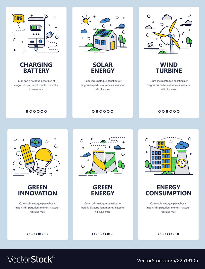 Line art web and mobile app template set
