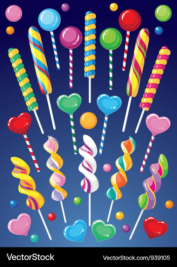 Lollipops set Royalty Free Vector Image - VectorStock